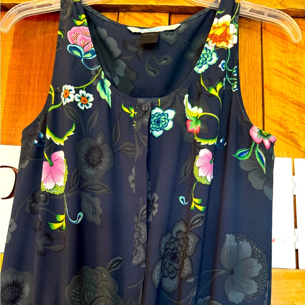 DESIGUAL NWOT Floral Sleeveless JUMPSUIT Navy & Multicolor Small